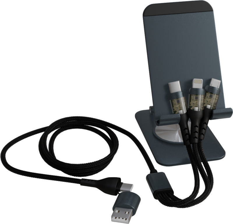 SCX.design O32 kokkupandav telefonialus 3-in-1 laadimiskaabliga