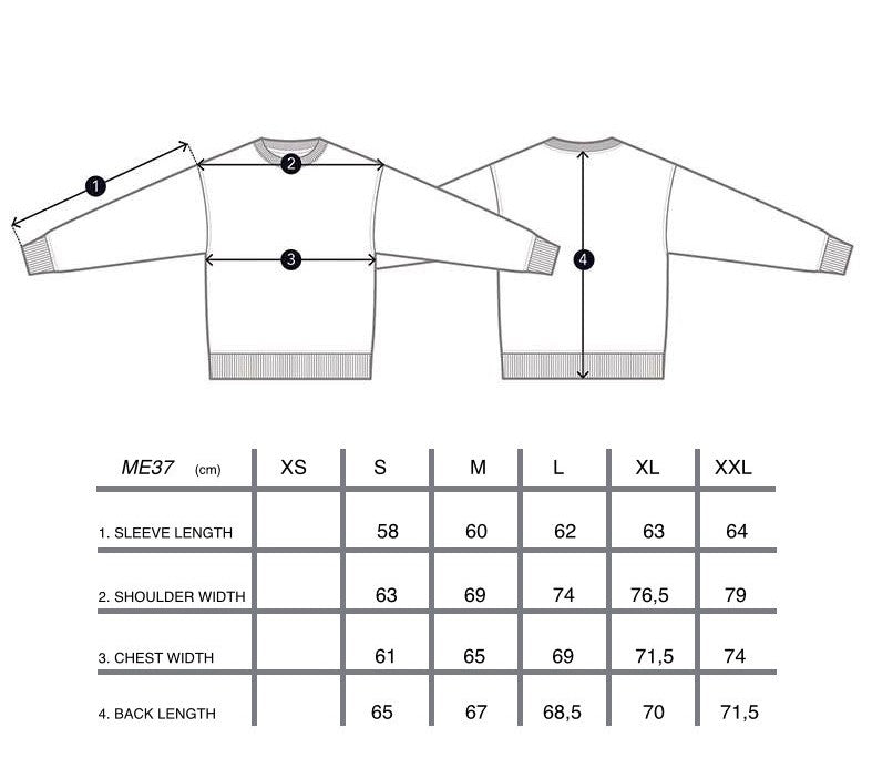 Unisex crewneck pusa ME37 Ultra Heavy, 500 g/m²