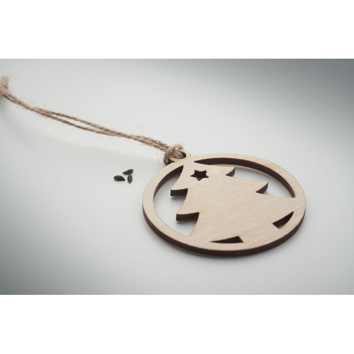 Puidust jõulukaunistus seemenetega CX1555