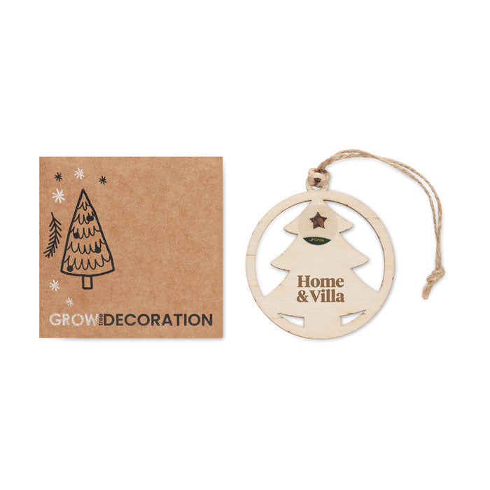 Puidust jõulukaunistus seemenetega CX1555