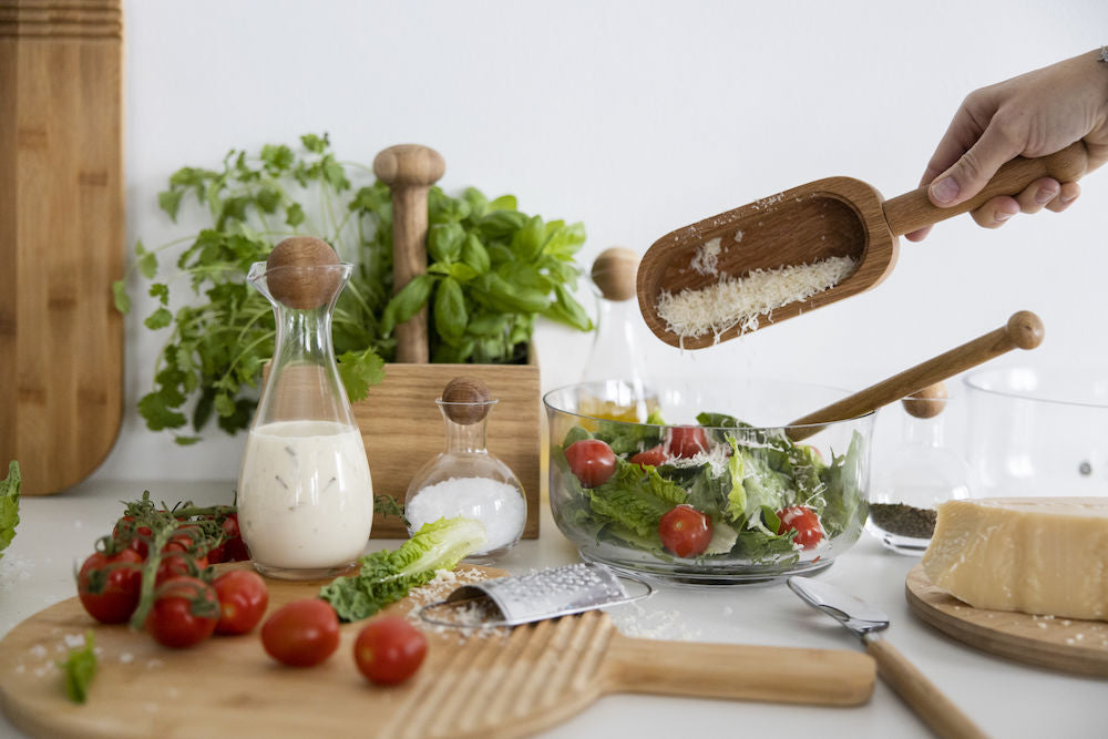 Tammepuidust korgiga maitseainepurkide komplekt Nature