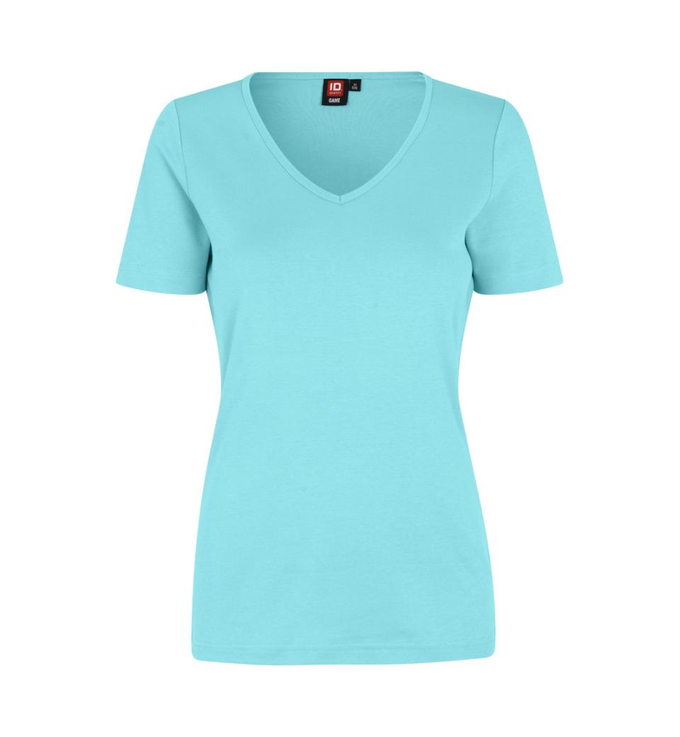 Interlock naiste T-särk V-kaelusega