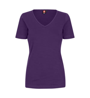 Interlock naiste T-särk V-kaelusega