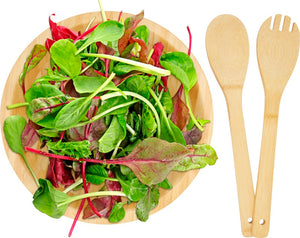 Argullsi bambusest salatikauss ja salatilusikate komplekt
