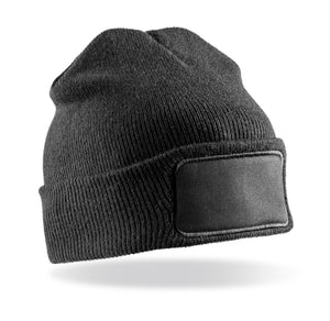 Taaskasutatud materjalist topeltkootud müts trükitava alaga Recycled Double Knit Printers Beanie