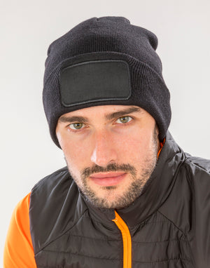 Taaskasutatud materjalist topeltkootud müts trükitava alaga Recycled Double Knit Printers Beanie