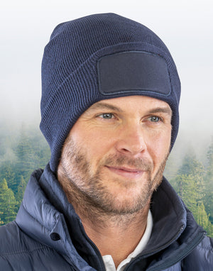 Taaskasutatud materjalist topeltkootud müts trükitava alaga Recycled Double Knit Printers Beanie