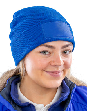 Taaskasutatud materjalist topeltkootud müts trükitava alaga Recycled Double Knit Printers Beanie