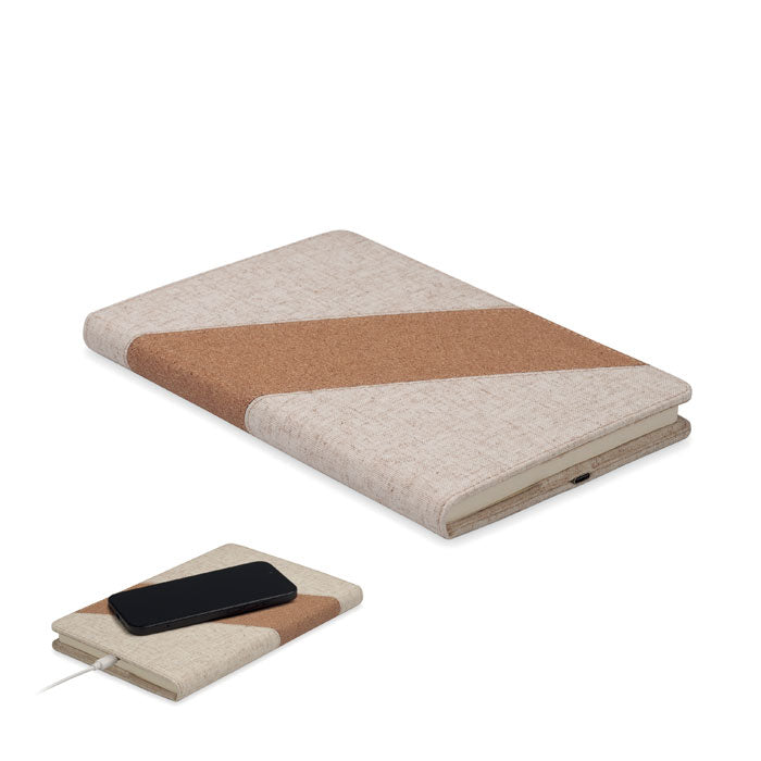 A5 märkmik integreeritud 15W juhtmevaba laadijaga MO2734-13 CORTONA