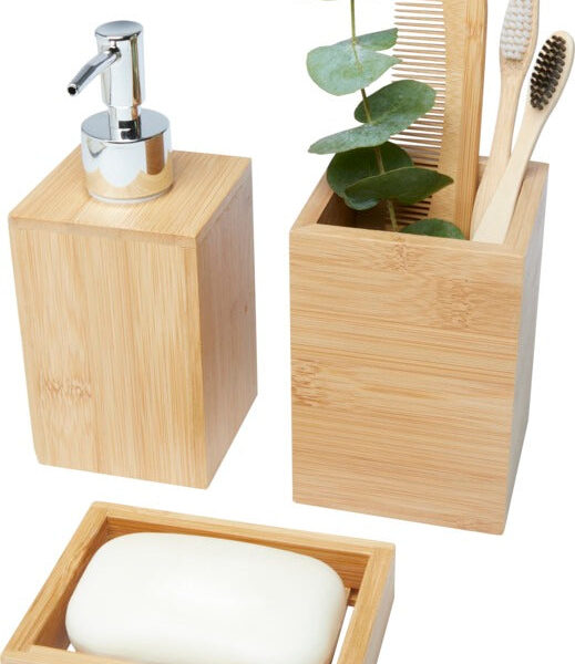 Hedon 3-osaline bambusest vannitoakomplekt