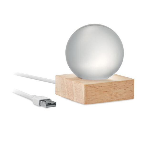 Klaasist pall LED-valgusega